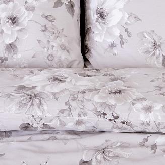 Pościel satyna bawełniana EXCLUSIVE PAREDES 160x200 Darymex beżowa szara kwiaty