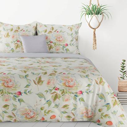 Pościel ROSA 200x220 Design91 biała kremowa kolorowe róże