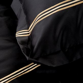 Pościel satynowa ST 160x200 Eurofirany czarny/złoty