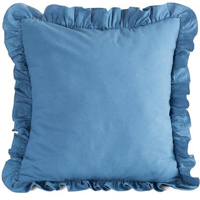 Poszewka dekoracyjna FALBANKA 45x45 Eurofirany granatowa obszyta falbaną