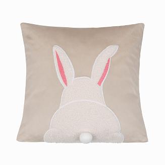 Poszewka dekoracyjna BUNNY 45x45 beżowa Futrzana Puszysta Miła