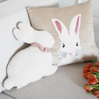 Poszewka dekoracyjna BUNNY 45x45 beżowa Futrzana Puszysta Miła