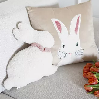 Poszewka dekoracyjna BUNNY 45x45 beżowa Futrzana Puszysta Miła