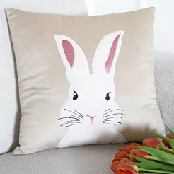 Poszewka dekoracyjna BUNNY 45x45 beżowa Futrzana Puszysta Miła