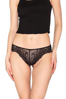 Brazyliany damskie z koronką Babell kod 160 czarne