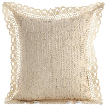 Poszewka dekoracyjna MIRELLA 40x40 Eurofirany jasnobeżowa ażurowa