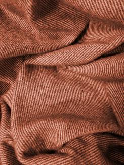 Koc wełniany z frędzlami 150x200 DIAGONAL wełna nowozelandzka terakota