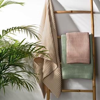 Ręcznik bawełniany gofrowany MELO 90x150 Eurofirany beżowy