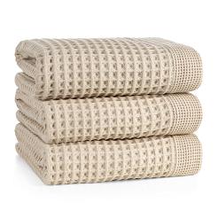 Ręcznik bawełniany gofrowany MELO 90x150 Eurofirany beżowy