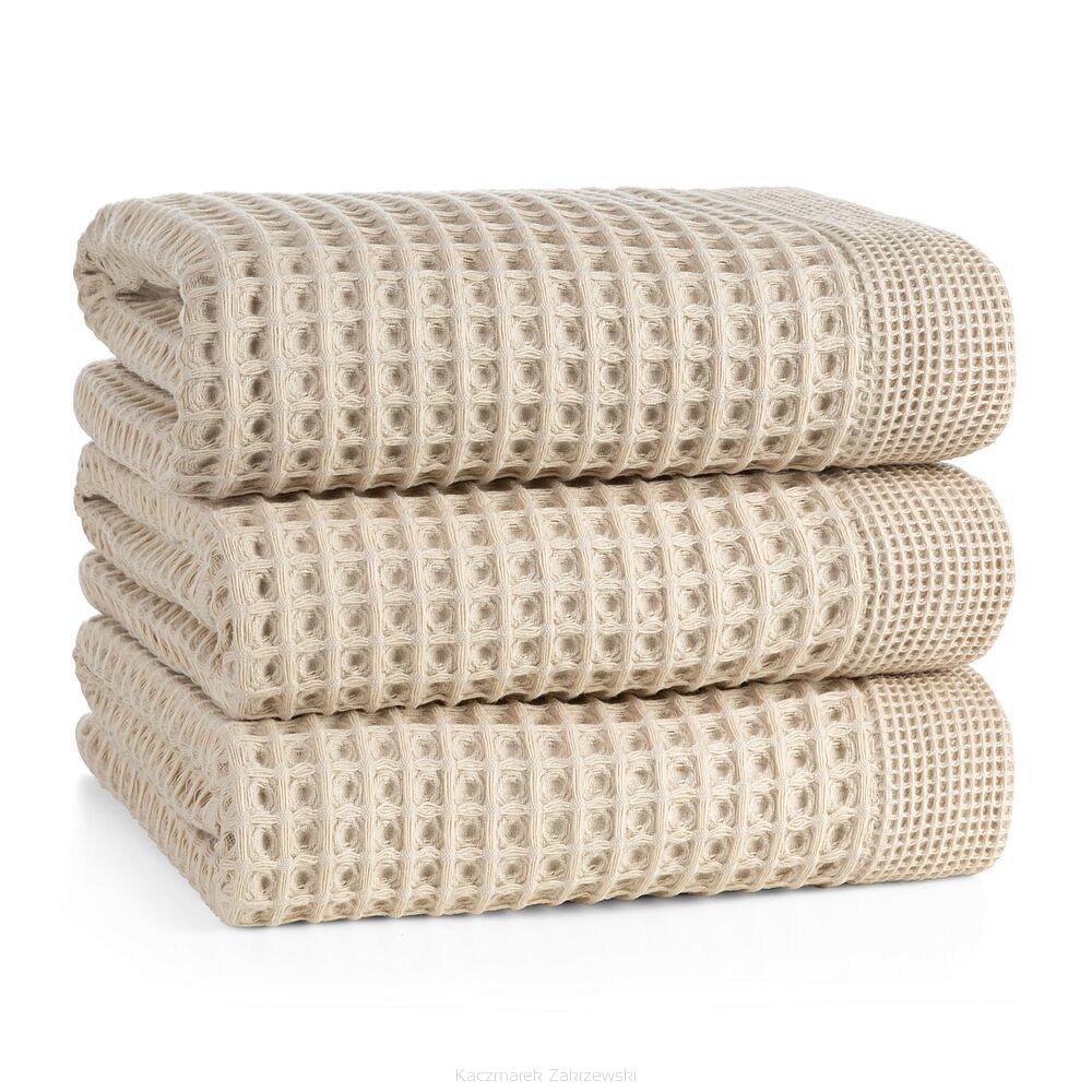 Ręcznik bawełniany gofrowany MELO 90x150 Eurofirany beżowy