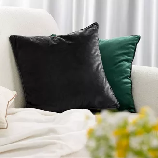 Poszewka dekoracyjna wałek GAJA5 15x45 Eurofirany czarna z lamówką