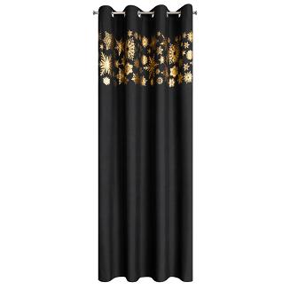 Zasłona gotowa na przelotkach świąteczna ASTRA 140x250 Eurofirany czarny