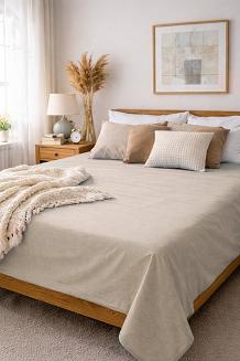 Prześcieradło bawełniane bez gumki 160x200 noris jasnobeżowe