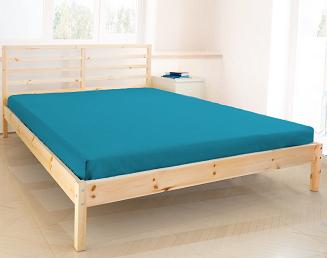 Prześcieradło jersey bez gumki 160x200 ciemnoturkusowe