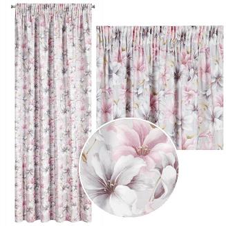 Zasłona gotowa na taśmie LARYSA 140x270 Eurofirany różowa