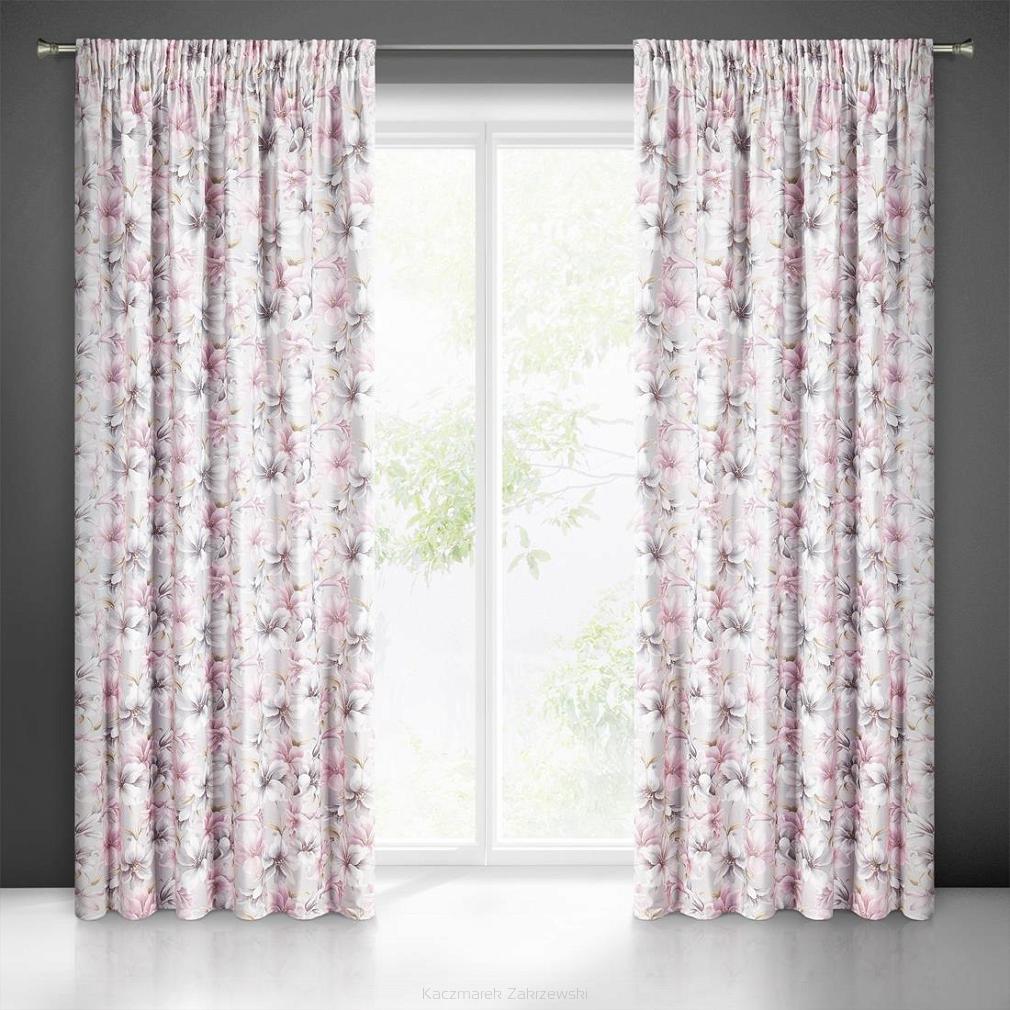 Zasłona gotowa na taśmie LARYSA 140x270 Eurofirany różowa