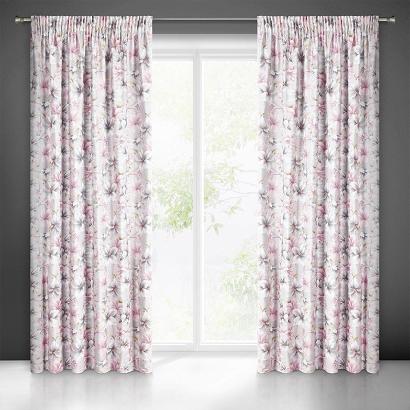 Zasłona gotowa na taśmie LARYSA 140x270 Eurofirany różowa