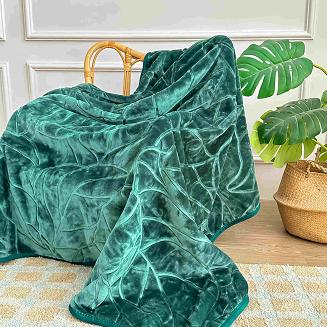 Koc akrylowy tłoczony LIV 160x200 gruby ciepły butelkowy