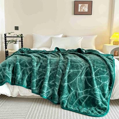 Koc akrylowy tłoczony LIV 160x200 gruby ciepły butelkowy