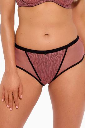 Figi damskie z ażurową wstawką Lise 1259 morelowe czarne