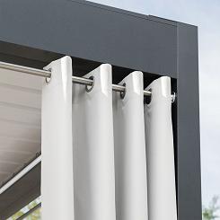 Zasłona gotowa na przelotkach GARDENIA 140x240 wodoodporna ogrodowa biała