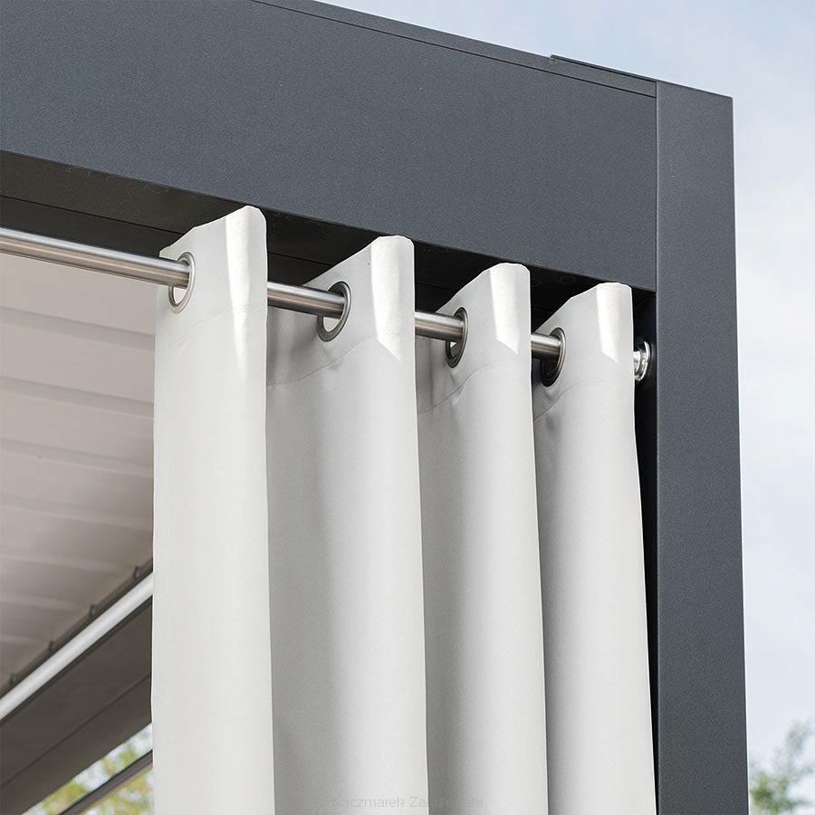 Zasłona gotowa na przelotkach GARDENIA 140x240 wodoodporna ogrodowa biała