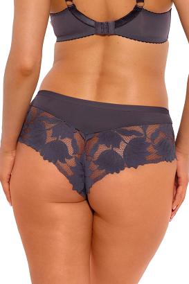 Brazyliany damskie z koronką i tiulem 1135 grafitowe