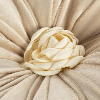 Poduszka dekoracyjna FLORES 40 Eurofirany kremowa w kształcie kwiatu