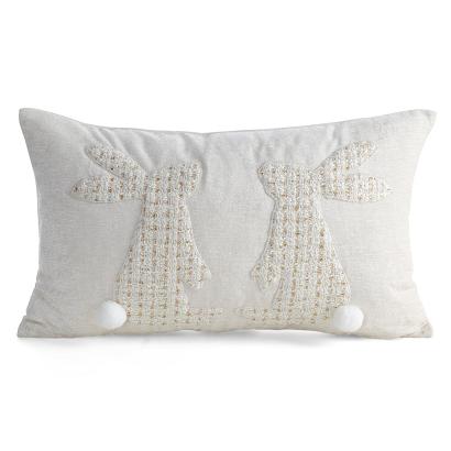 Poszewka dekoracyjna WIOSNA 30x50 Eurofirany kremowa biała wielkanocne zajączki