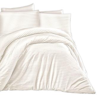 Pościel satyna bawełniana adamaszek 160x200 kremowa