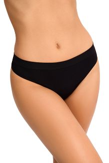Stringi damskie Bastet 011 bezszwowe czarne