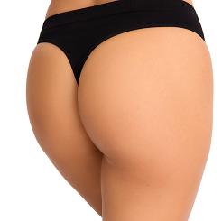 Stringi damskie Bastet 011 bezszwowe czarne
