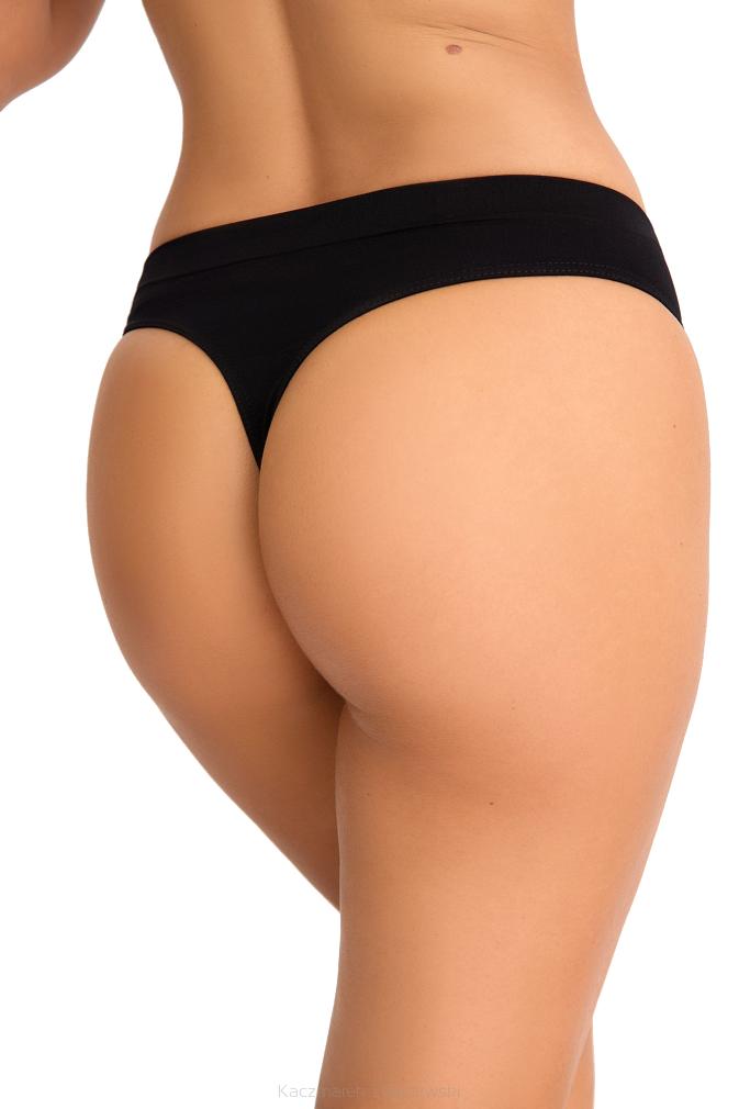 Stringi damskie Bastet 011 bezszwowe czarne
