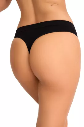 Stringi damskie Bastet 011 bezszwowe czarne