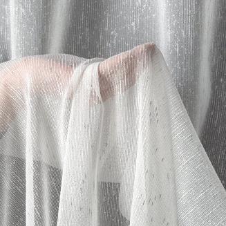 Firana gotowa na przelotkach KELLY 300x250 Eurofirany biała/srebrna