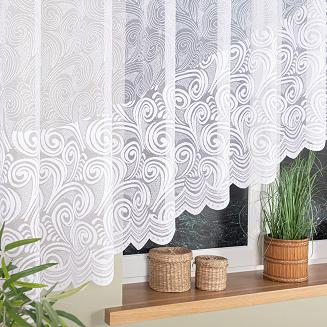 Firanka żakardowa gotowa na żabki KINGA 600x160 biała