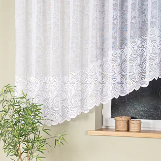Firanka żakardowa gotowa na żabki KINGA 600x160 biała
