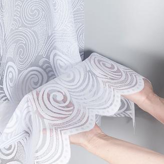 Firanka żakardowa gotowa na żabki KINGA 600x160 biała