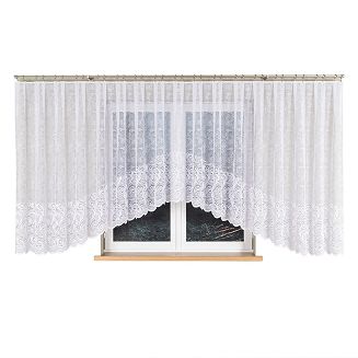 Firanka żakardowa gotowa na żabki KINGA 600x160 biała