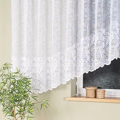 Firanka żakardowa gotowa na żabki KINGA 600x160 biała