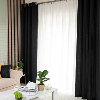 Zasłona gotowa na przelotkach JODEŁKA 140x250 czarna