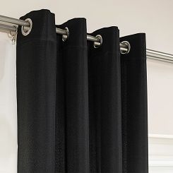 Zasłona gotowa na przelotkach JODEŁKA 140x250 czarna