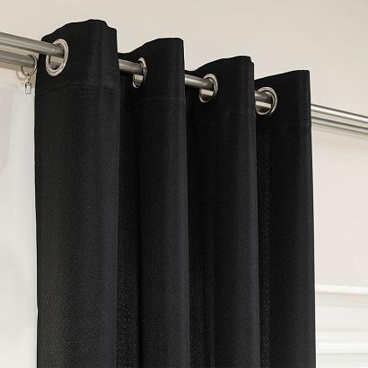 Zasłona gotowa na przelotkach JODEŁKA 140x250 czarna