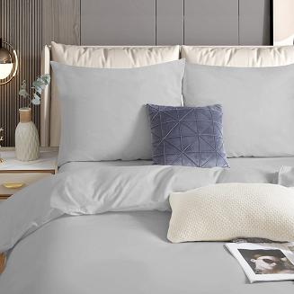 Pościel satyna bawełniana 140x200 SIN jednobarwna szara