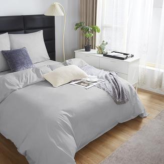 Pościel satyna bawełniana 140x200 SIN jednobarwna szara