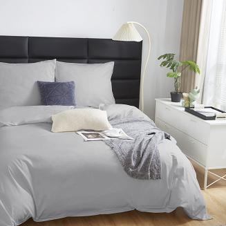Pościel satyna bawełniana 140x200 SIN jednobarwna szara