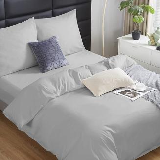 Pościel satyna bawełniana 140x200 SIN jednobarwna szara
