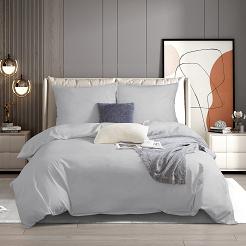 Pościel satyna bawełniana 140x200 SIN jednobarwna szara