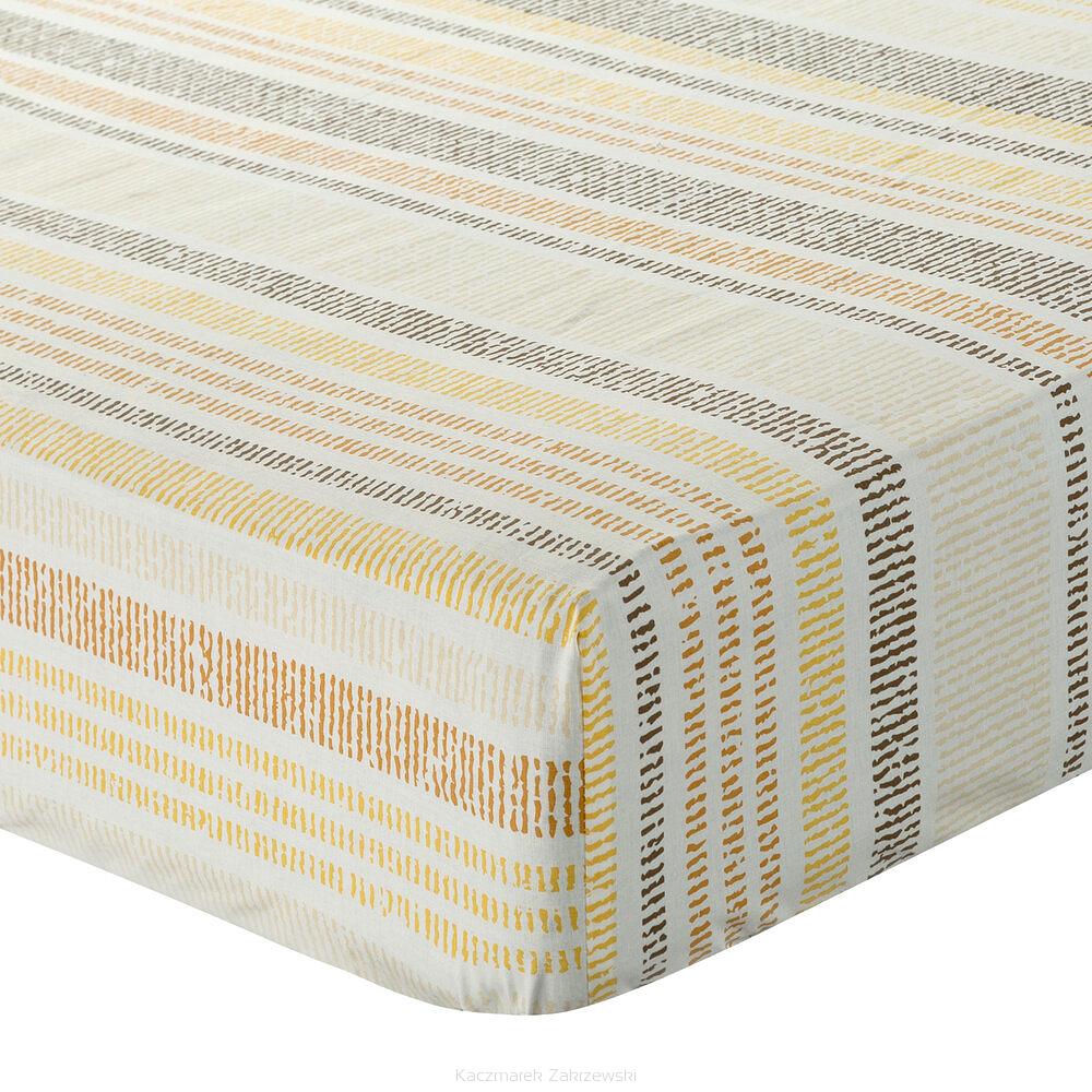 Prześcieradło satynowe z gumką PRINT 140x200 Eurofirany musztardowy