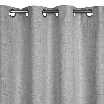 Zasłona gotowa na przelotkach LINDA 140x250 Eurofirany srebrna o strukturze płótna